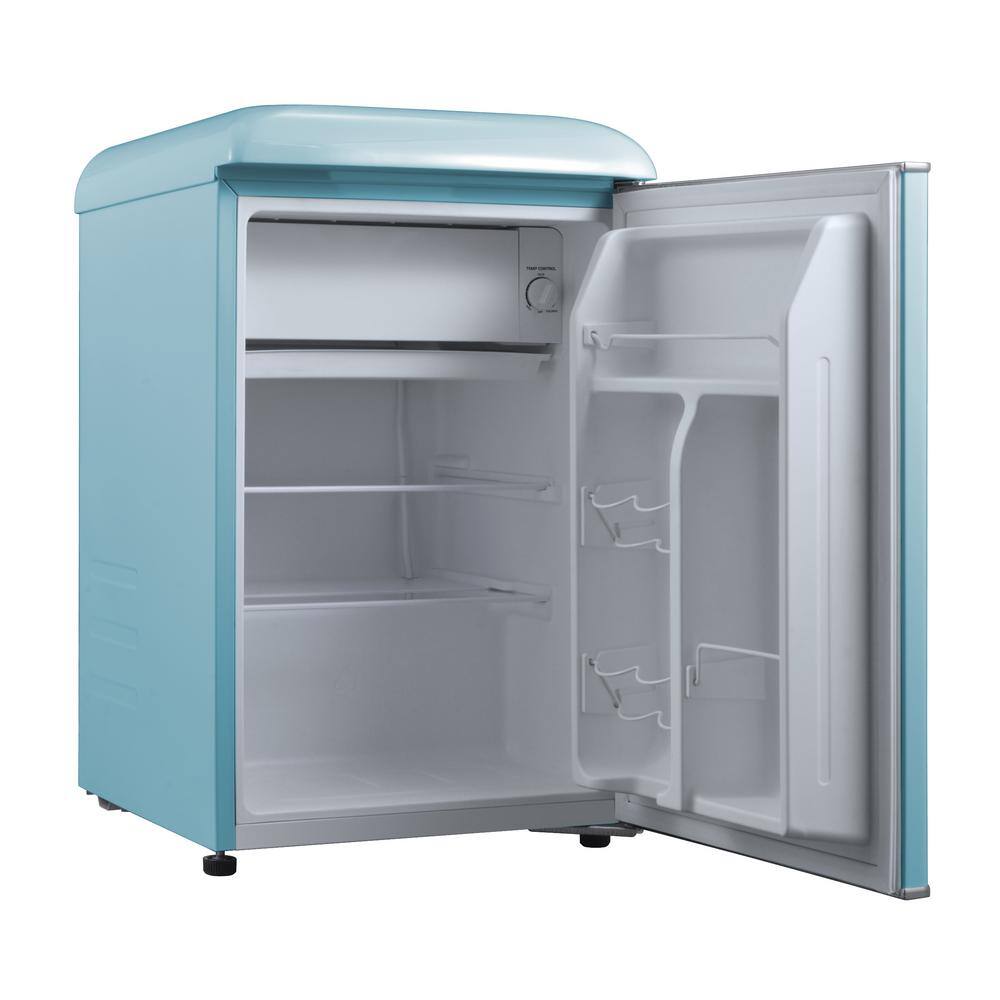 Galanz 2.5 cu. ft. Retro Mini Fridge in Bebop Blue with Chiller GLR25MBER10