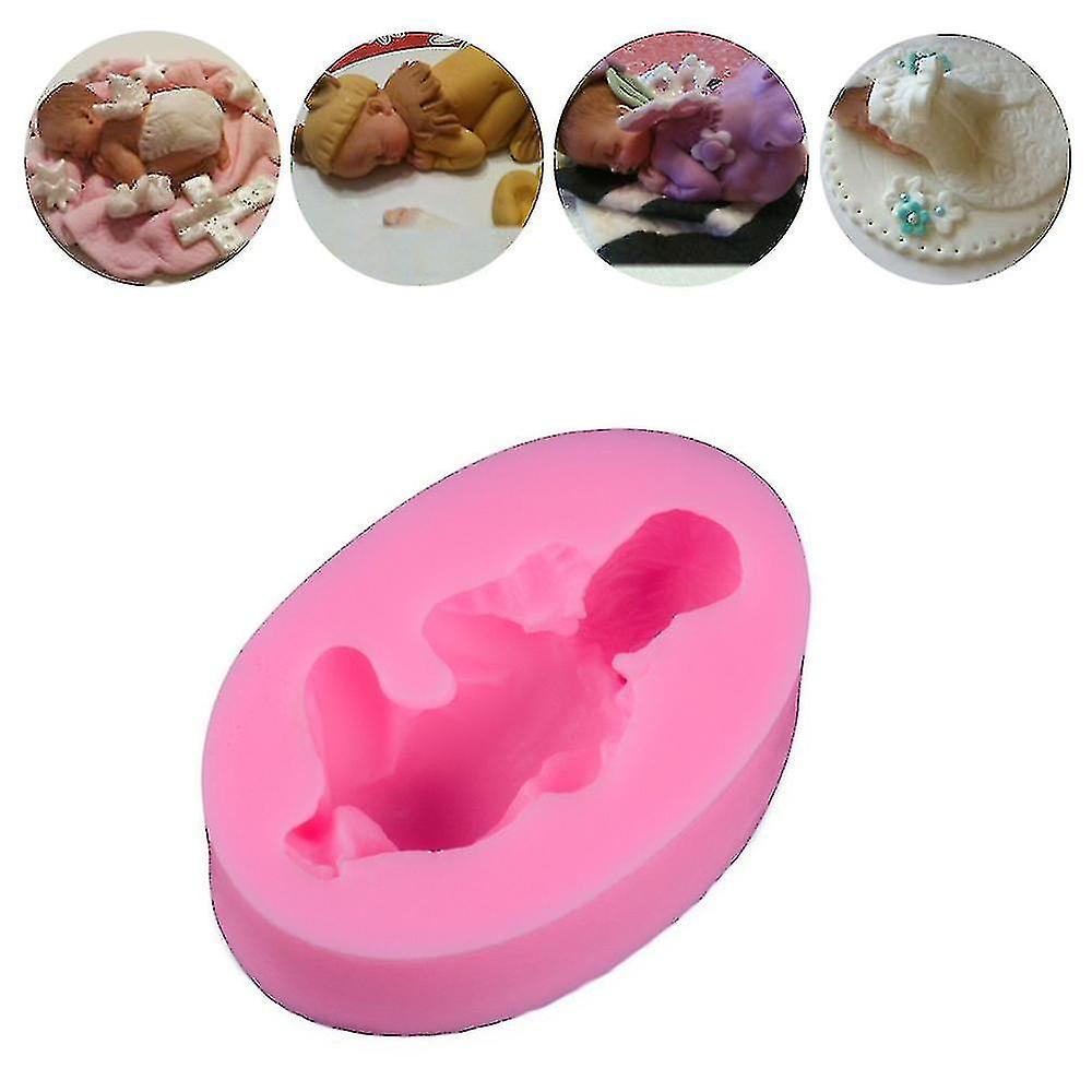 Cute Baby Silicone Fondant Cake Mold 3d Sleeping Baby Silicone Mould