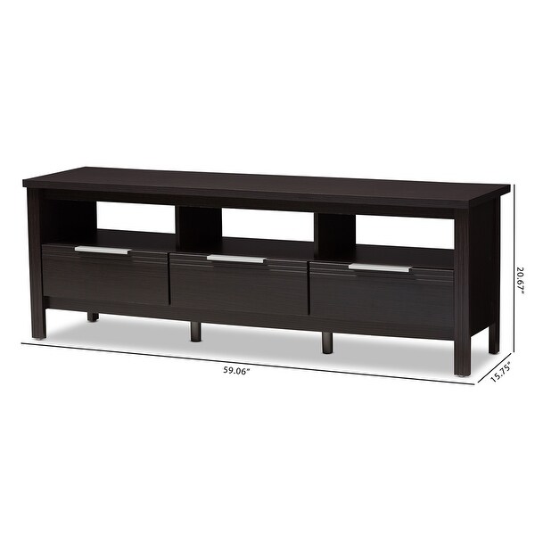 Elaine Modern and Contemporary Wenge Brown Finished TV Stand - 20.67