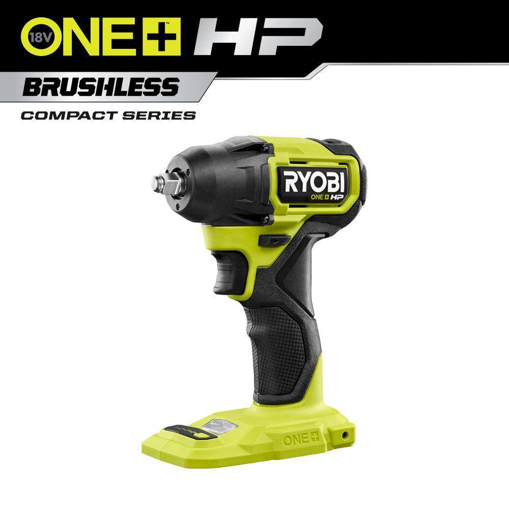 RYOBI ONE+ HP 18V Brushless Cordless Compact 38 in. Impact Wrench (Tool Only) PSBIW01B