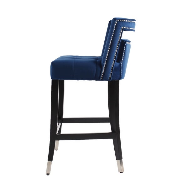 Suede Velvet Barstool with nailheads Living Room Chair