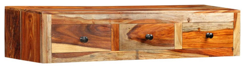 vidaXL Console Table Floating Side Table with Drawers Solid Sheesham Wood   Rustic   Console Tables   by vidaXL LLC  Houzz