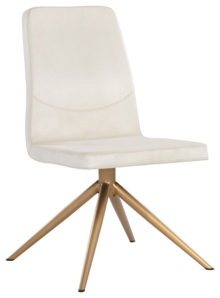 Hilda Swivel Dining Chair Vienna Cream   Midcentury   Dining Chairs   by Sunpan Modern Home  Houzz