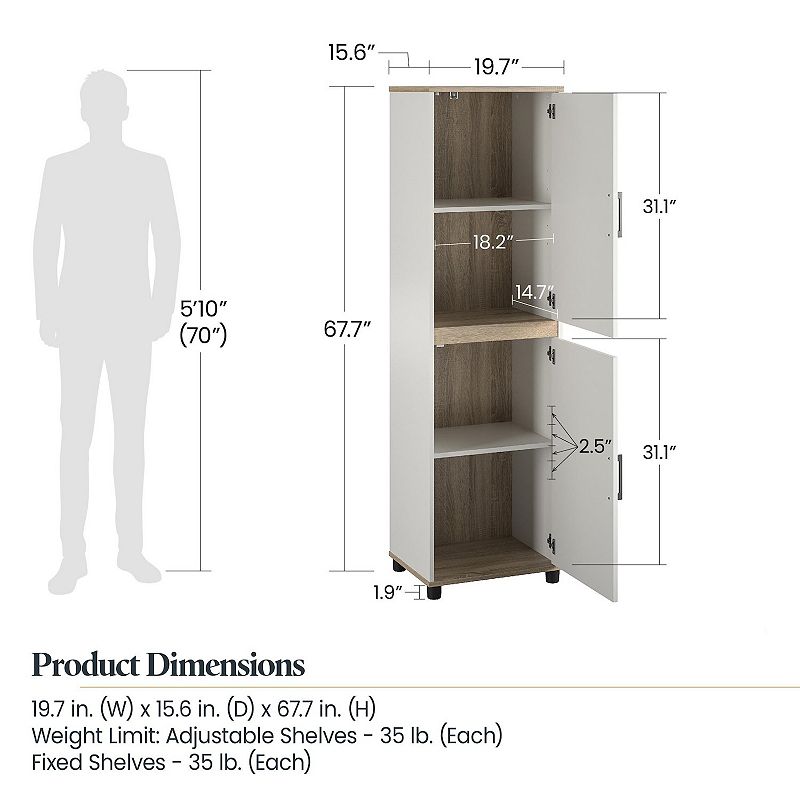 Systembuild Evolution Whitmore 2 Door Kitchen Pantry Cabinet