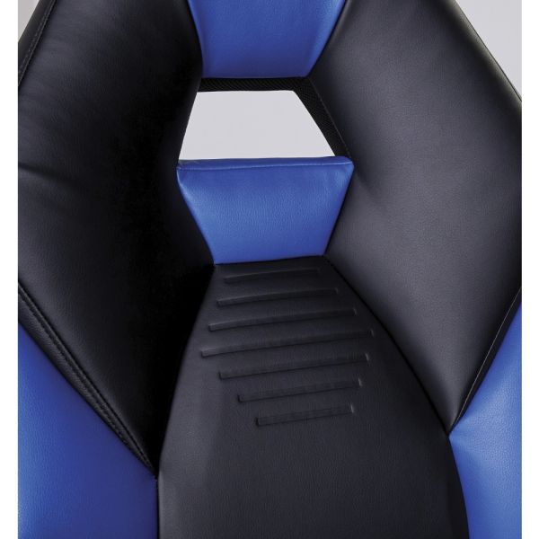 RS Gaming RGX Faux Leather High-Back Gaming Chair， Black/Blue， BIFMA Certified