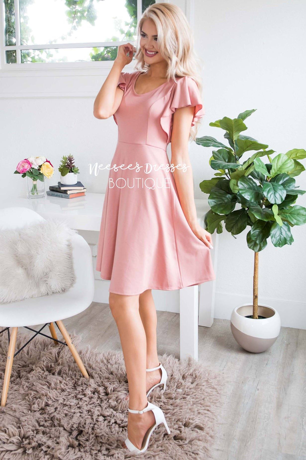 The Daisie Ruffle Shoulder Dress