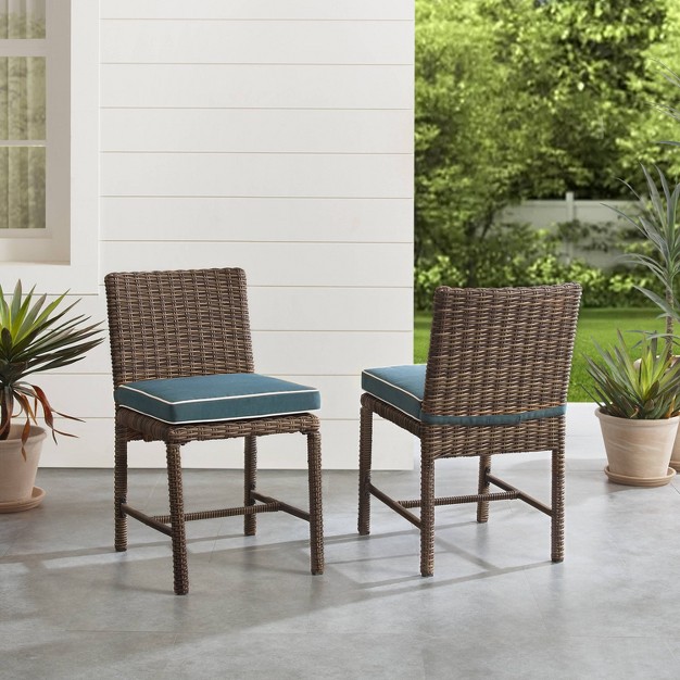 2pk Bradenton Outdoor Steel Armless Chairs Crosley