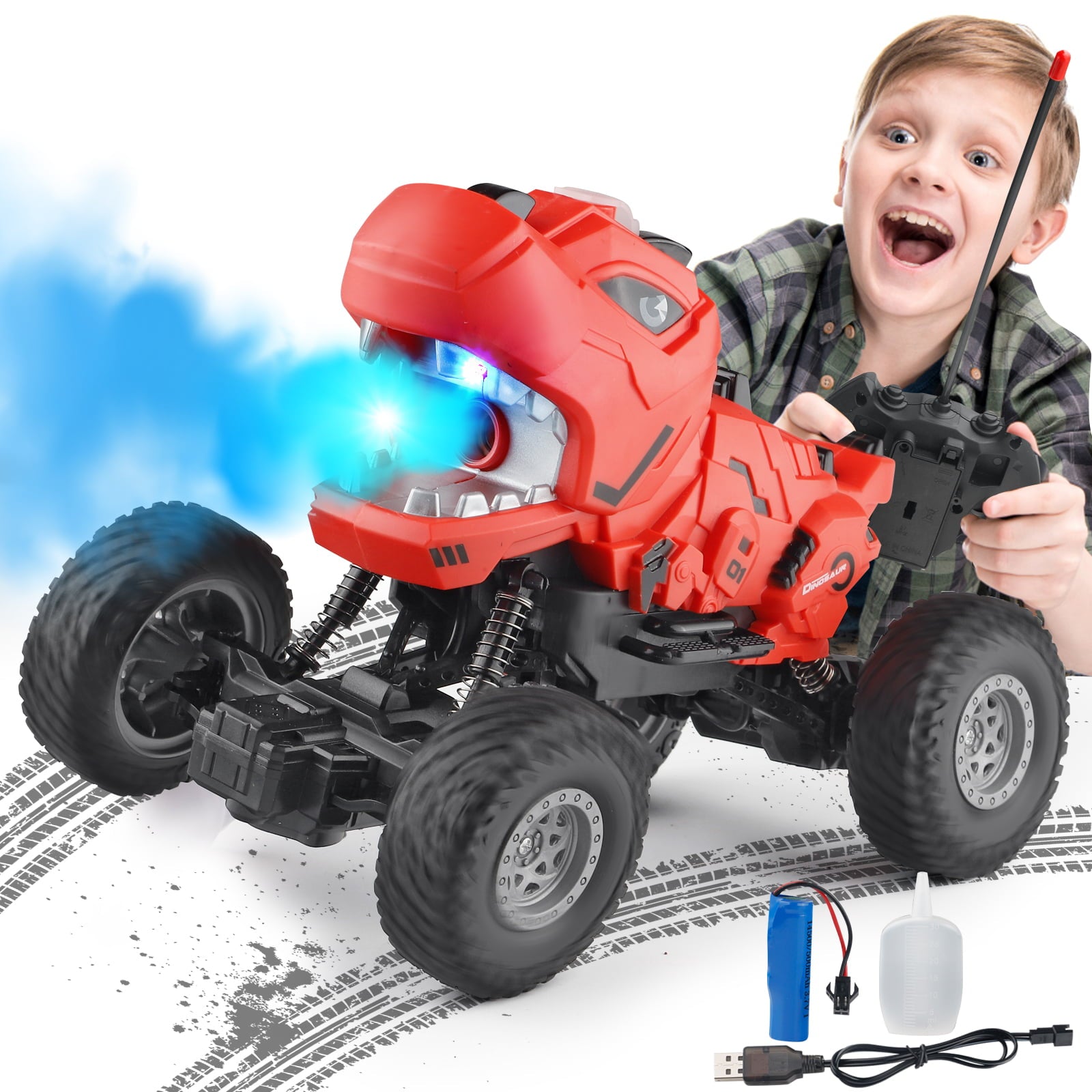 Dinosaur Remote Control Car Monster Trucks RC Car Toys for Boys Kids and Toddlers 1:16 Scale Christmas Brithday Gifts