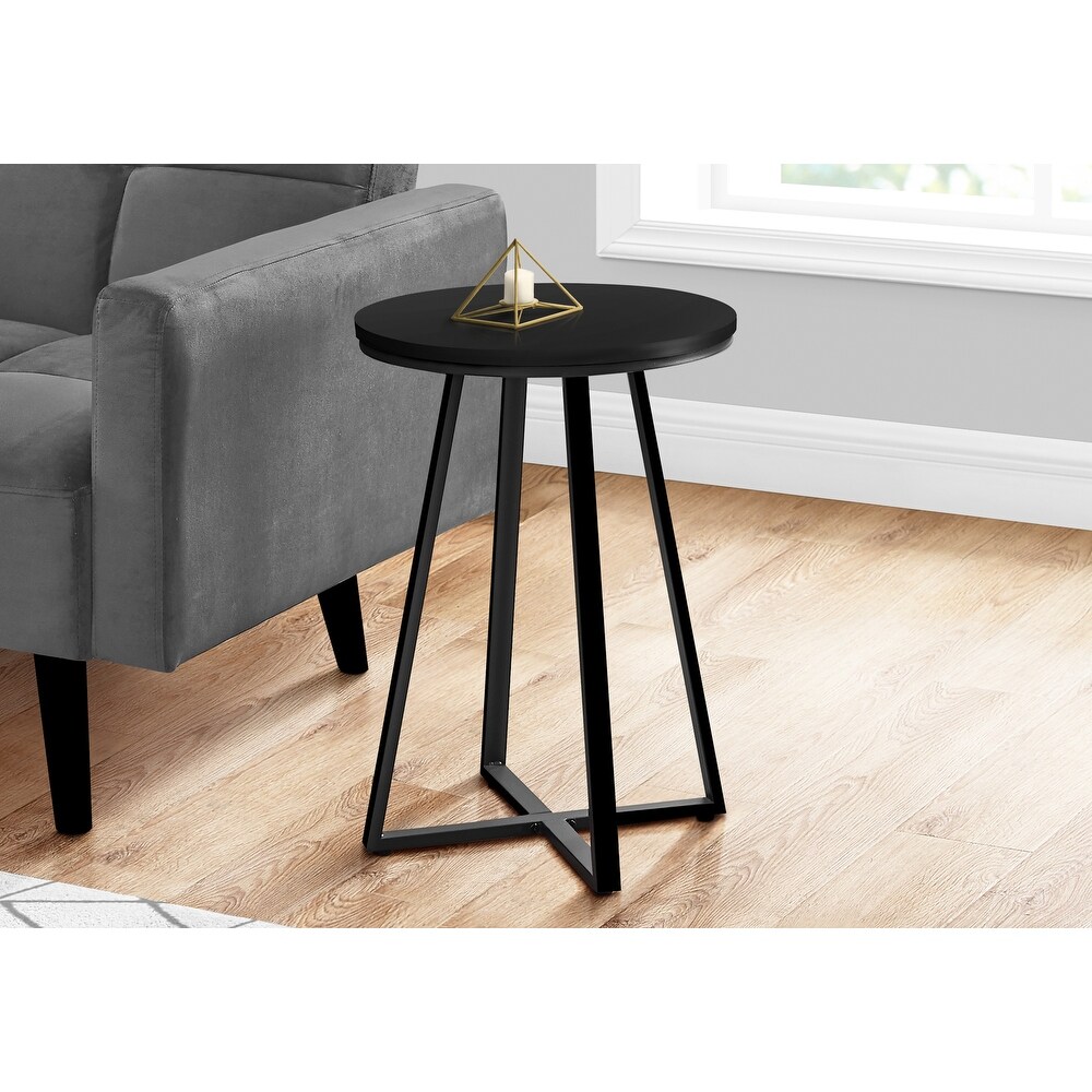 Accent Table  Side  Round  End  Nightstand  Lamp  Living Room  Bedroom  Metal  Laminate  Contemporary  Modern