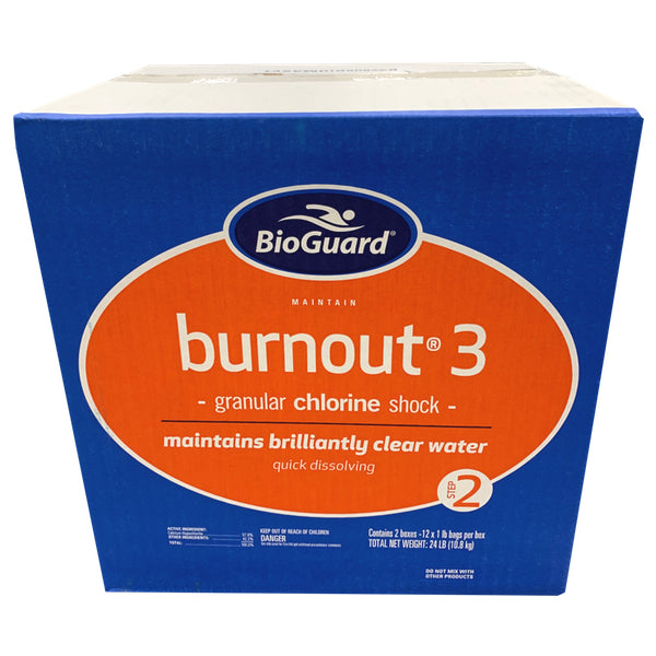 BioGuard Burnout 3 - Chlorine Shock For Swimming Pools - 24 x 1 lb Bags