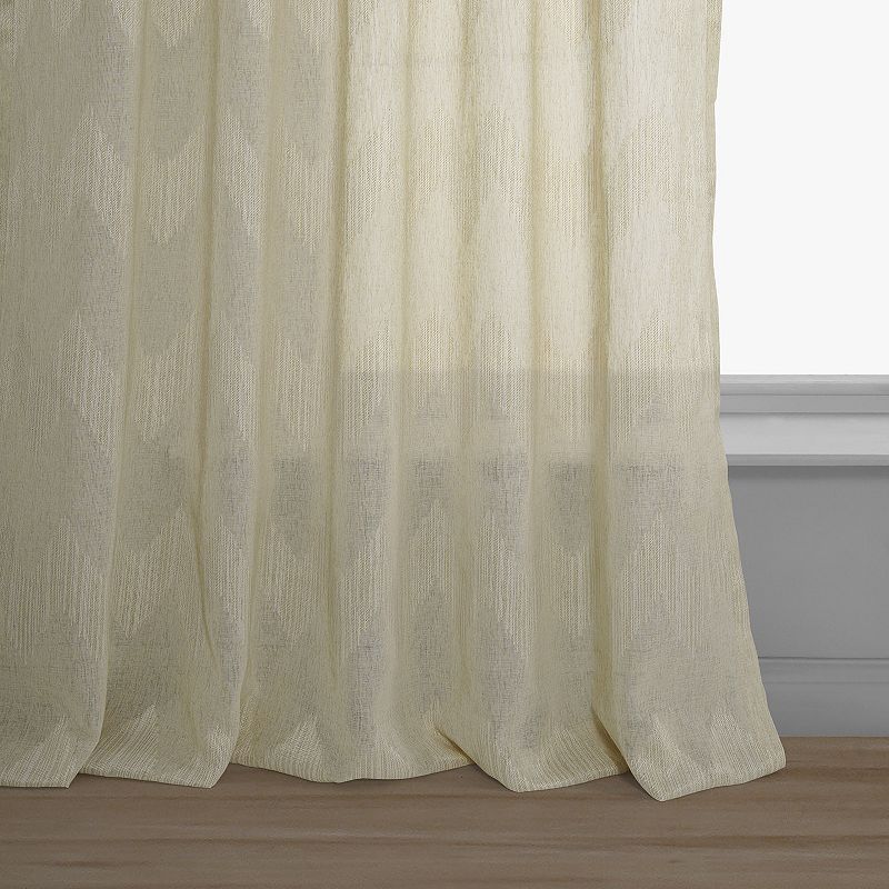 EFF 1-panel Sirius Patterned Linen Sheer Window Curtain