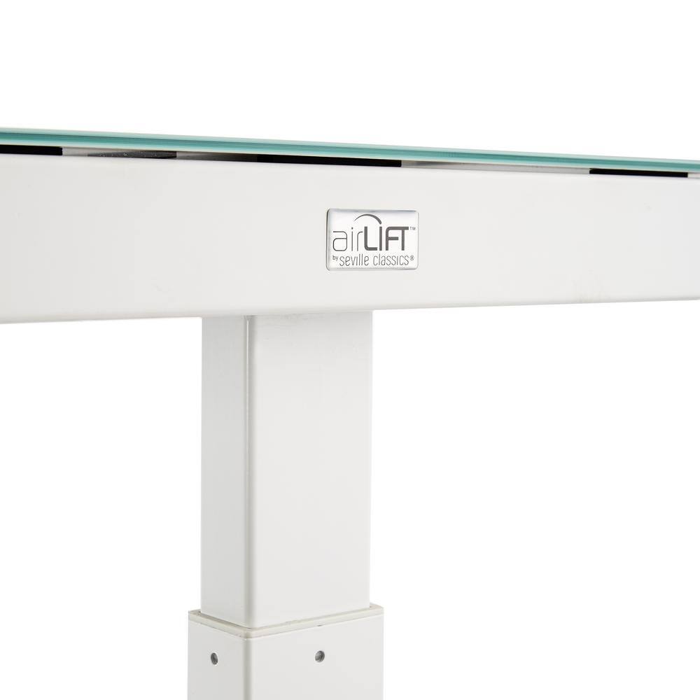 Seville Classics airLIFT 47.5 in. White Rectangular 1-Drawer Electric Standing Desk with Adjustable Height OFF65873