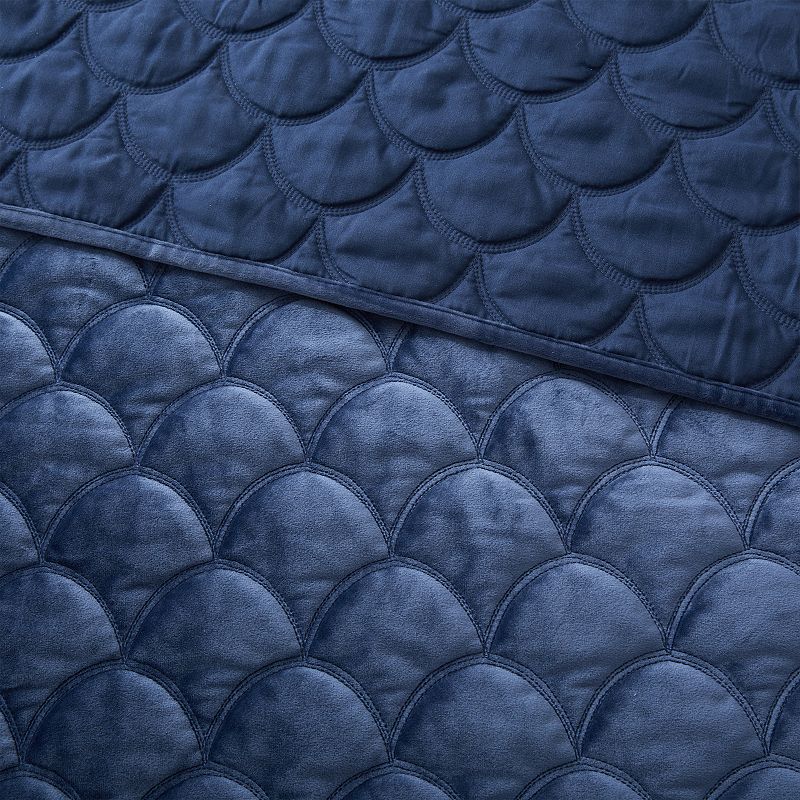 Levtex Home Navy Velvet Quilted Throw