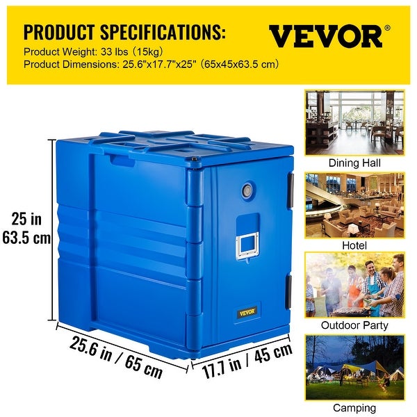 VEVOR 90L Insulated Food Pan Carrier Catering Dish Box Front Loader