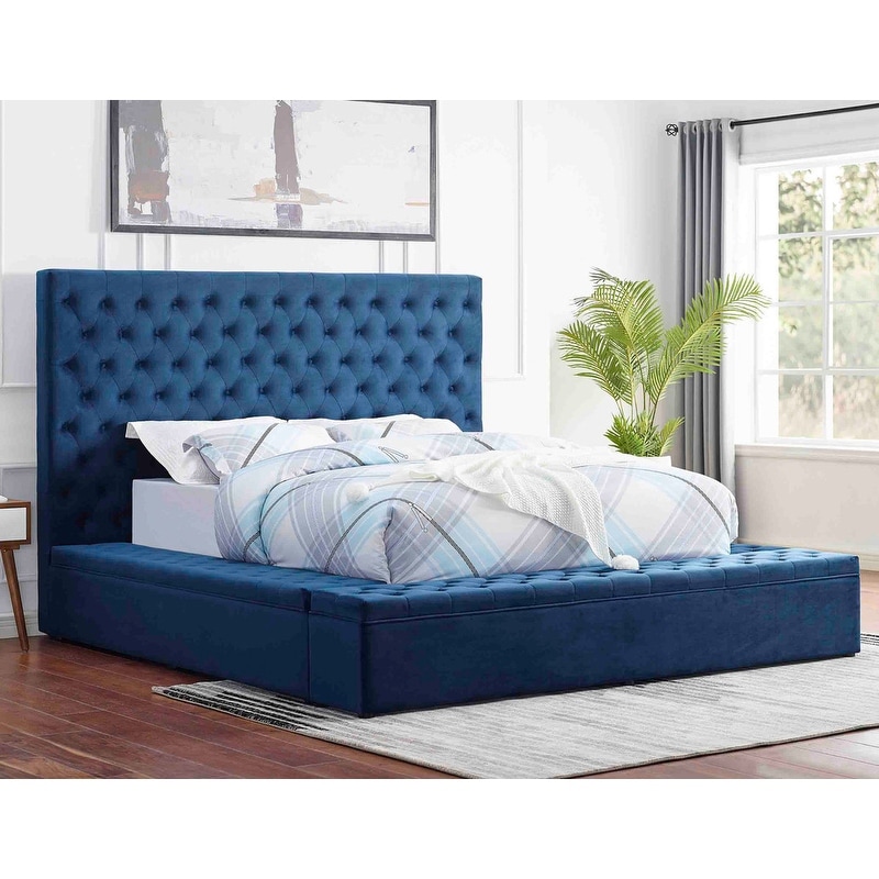 Best Master Furniture Rachel High Profile Upholstered Platform Bed