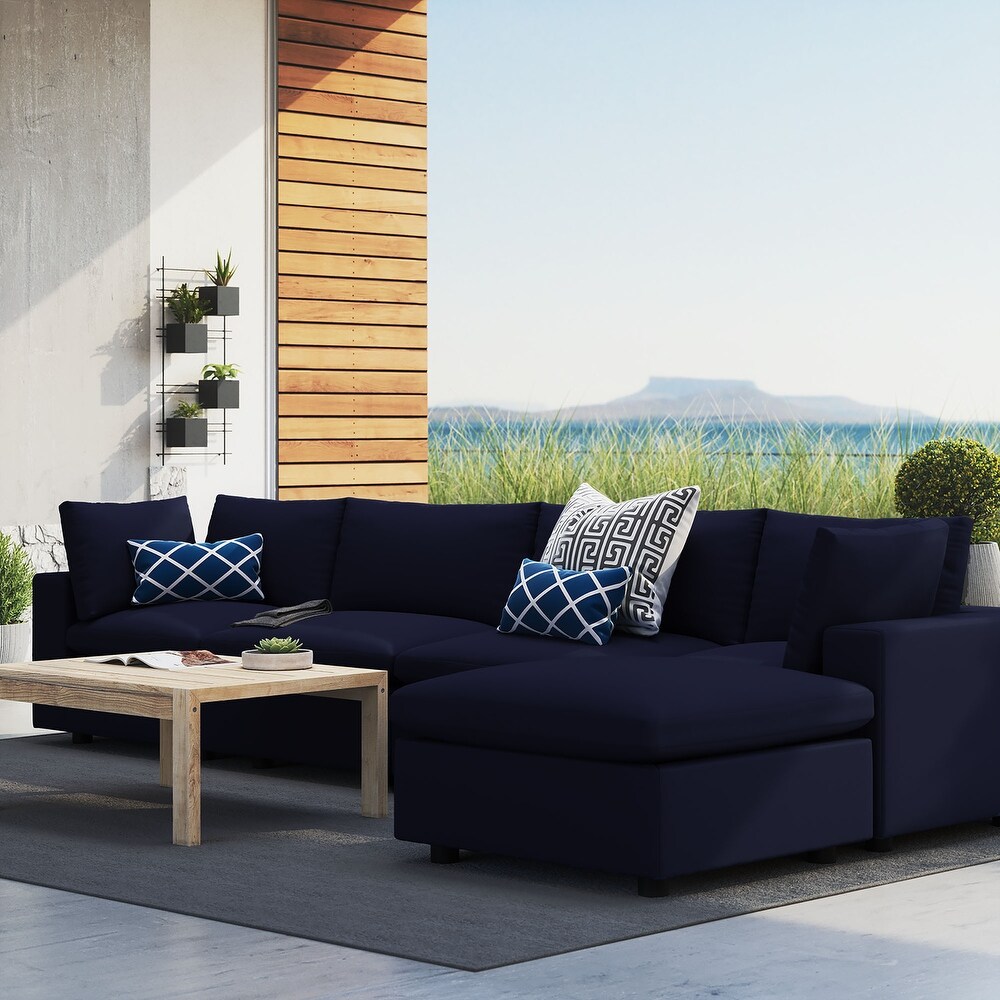 Commix 5 Piece Sunbrella Outdoor Patio Sectional Sofa