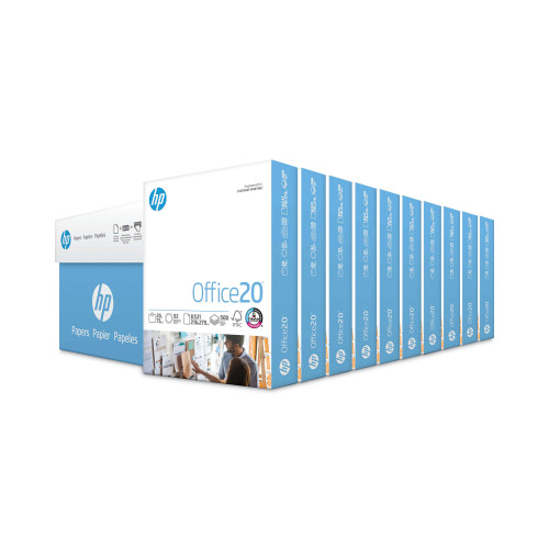 HP Office20 Paper， 92 Bright， 20lb， 8.5 x 11， White， 500 Sheets/Ream， 10 Reams/Carton (112101)