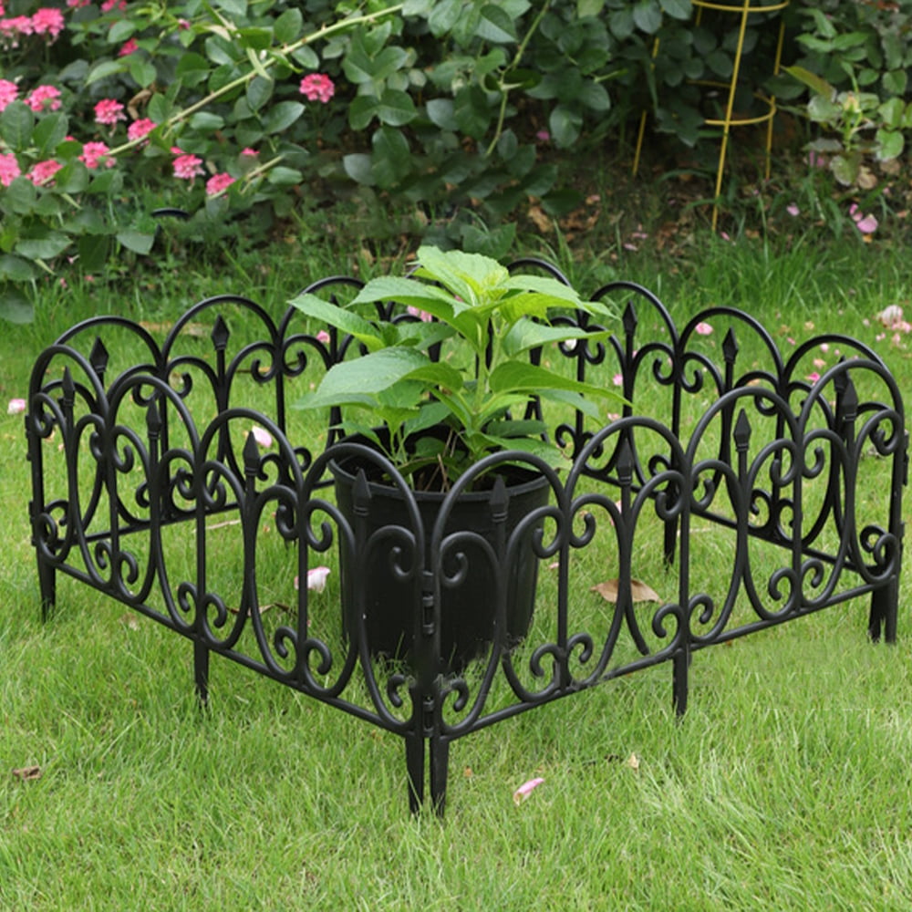 Willstar 1" x 24" Black Garden Border Edging (5 Pieces)