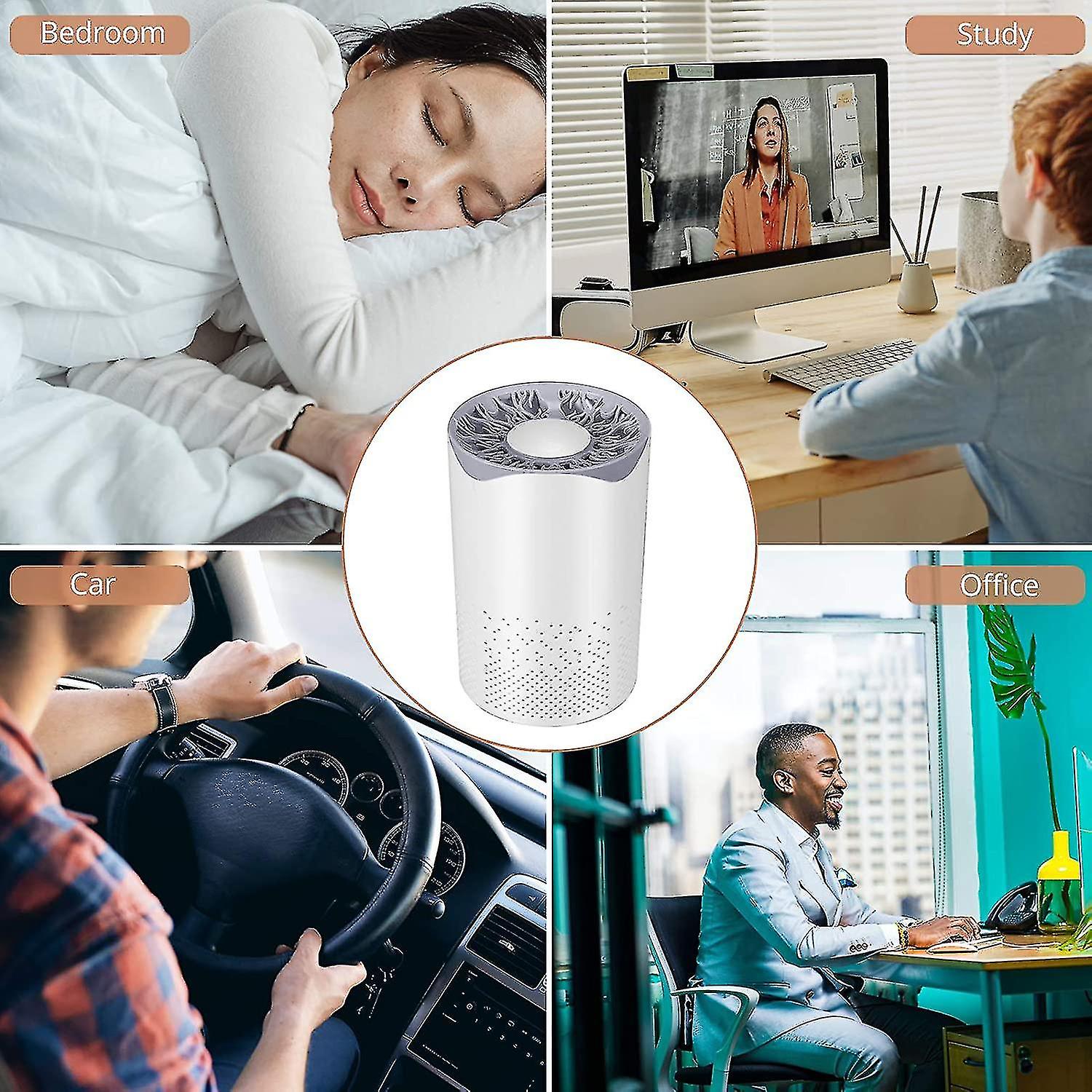 Air Purifier With Hepa Filter 35db Portable Quiet Air Purifier1setwhite