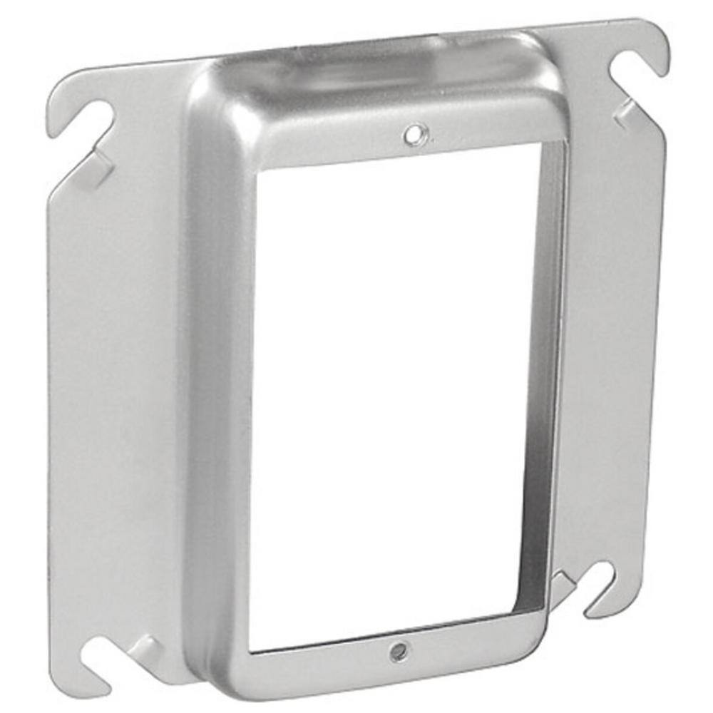 Southwire 4 in. W Steel Metallic 1-Gang Single-Device Square Cover 34 in. Raised (1-Pack) 52C14-UPC