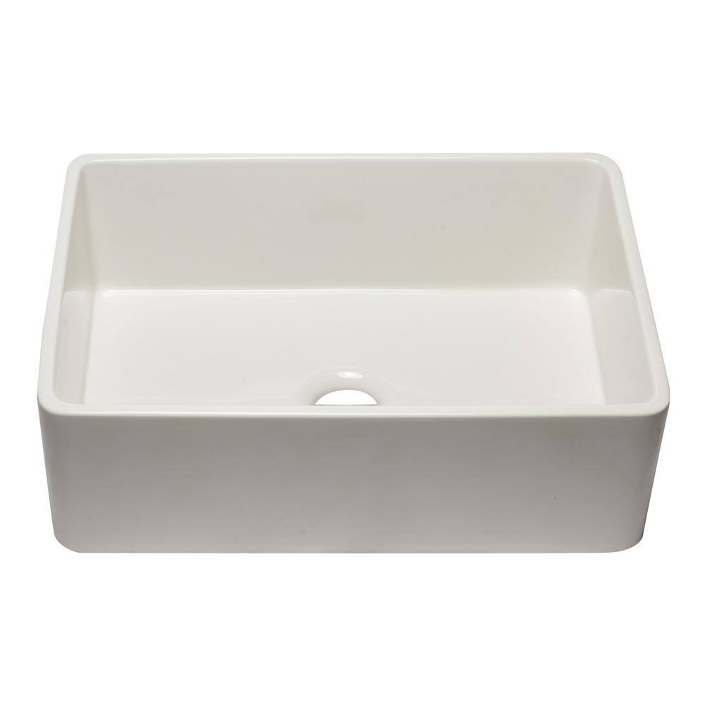 ALFI BRAND AB3020SB-B Farmhouse Fireclay 29.75 in. Single Bowl Kitchen Sink in Biscuit AB3020SB-B