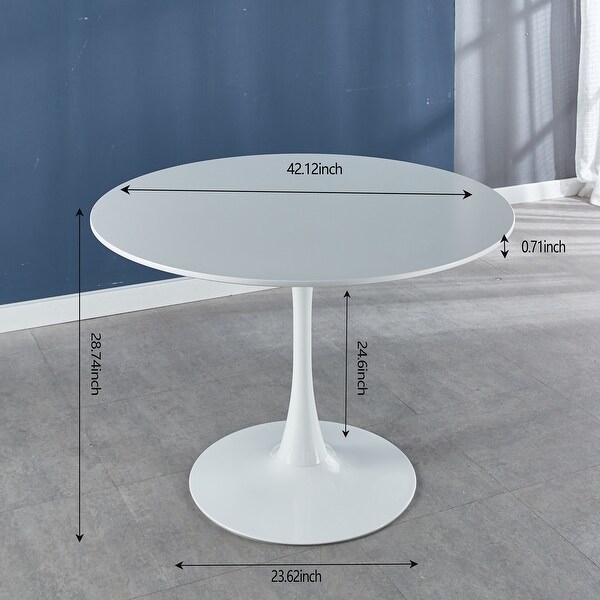 42 in. MDF Midcentury Dining Table with Metal Legs