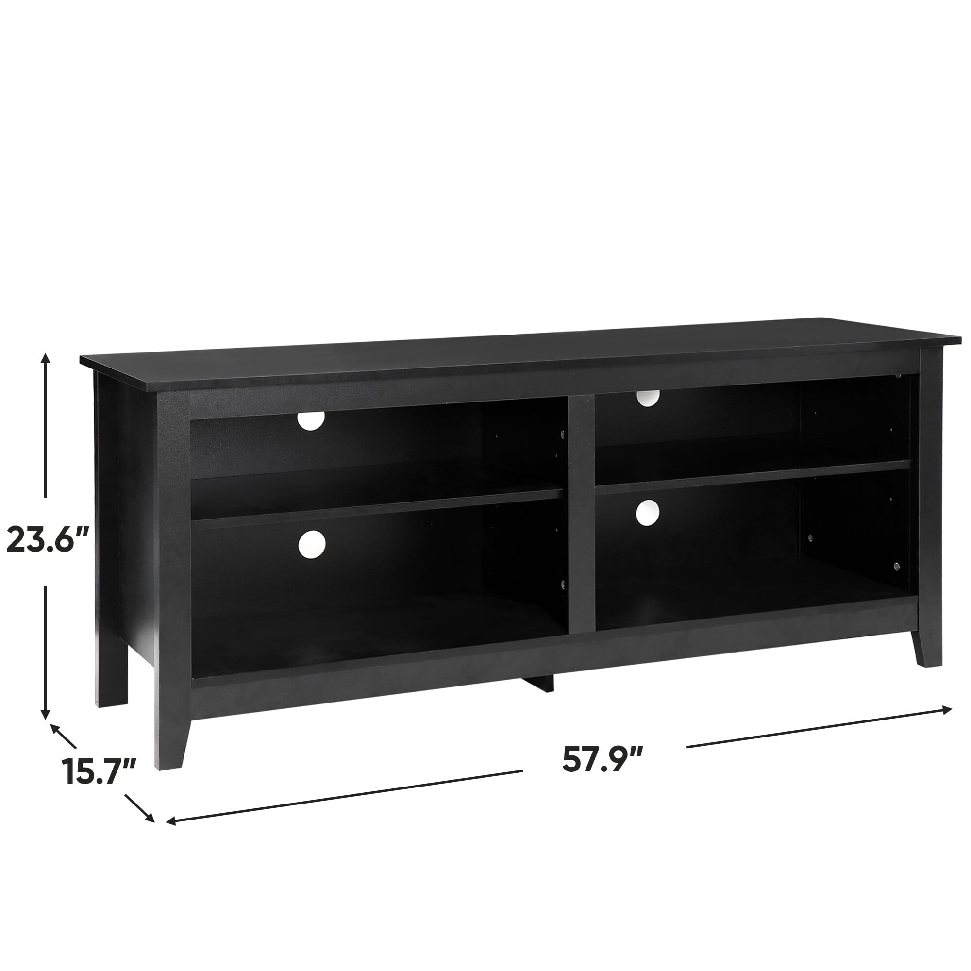 HomGarden 4 Cube Modern MDF TV Stand Console for TVs up to 55'', Adjustable Shelves, Black