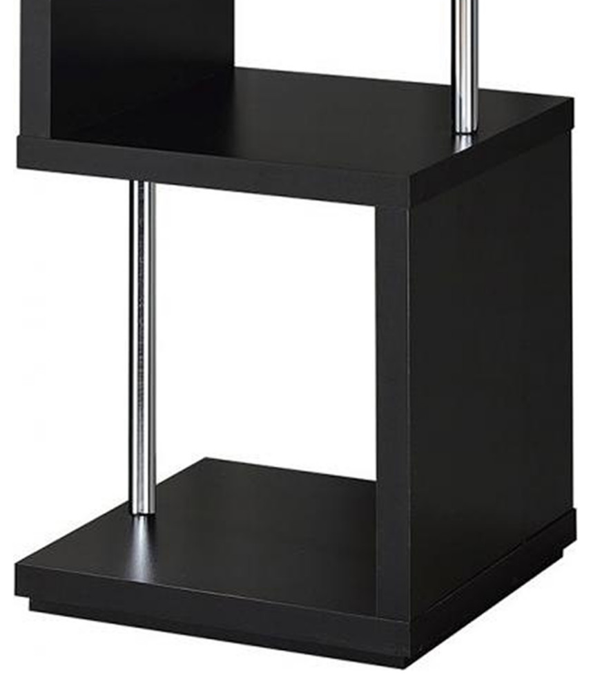 Well Made Four Tier Wood and Metal Bookcase  Black   Contemporary   Bookcases   by VirVentures  Houzz