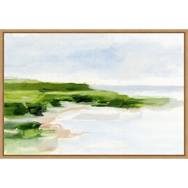 X 16 quot Blush Sandy Beach I By Ethan Harper Framed Wall Canvas Amanti Art