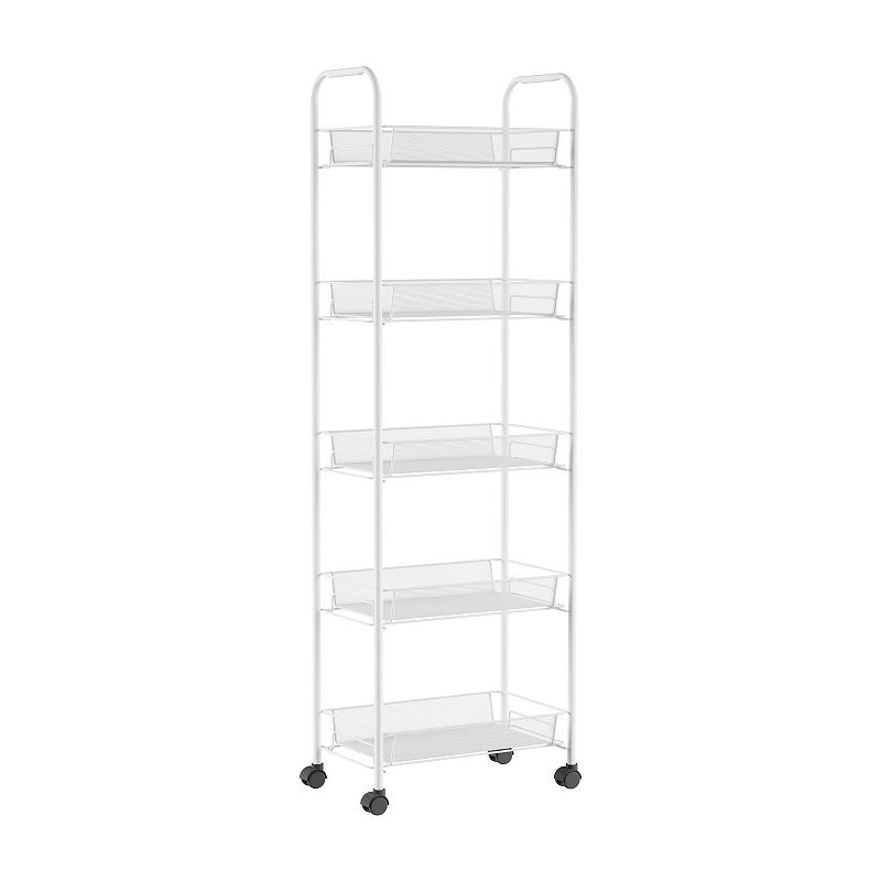 Hastings Home 5-Tiered Narrow Rolling Storage Shelves