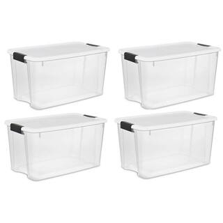 Sterilite Large 70 Qt Clear Base Ultra Latch Storage Container Box Tote (4 Pack) 4 x 19889804