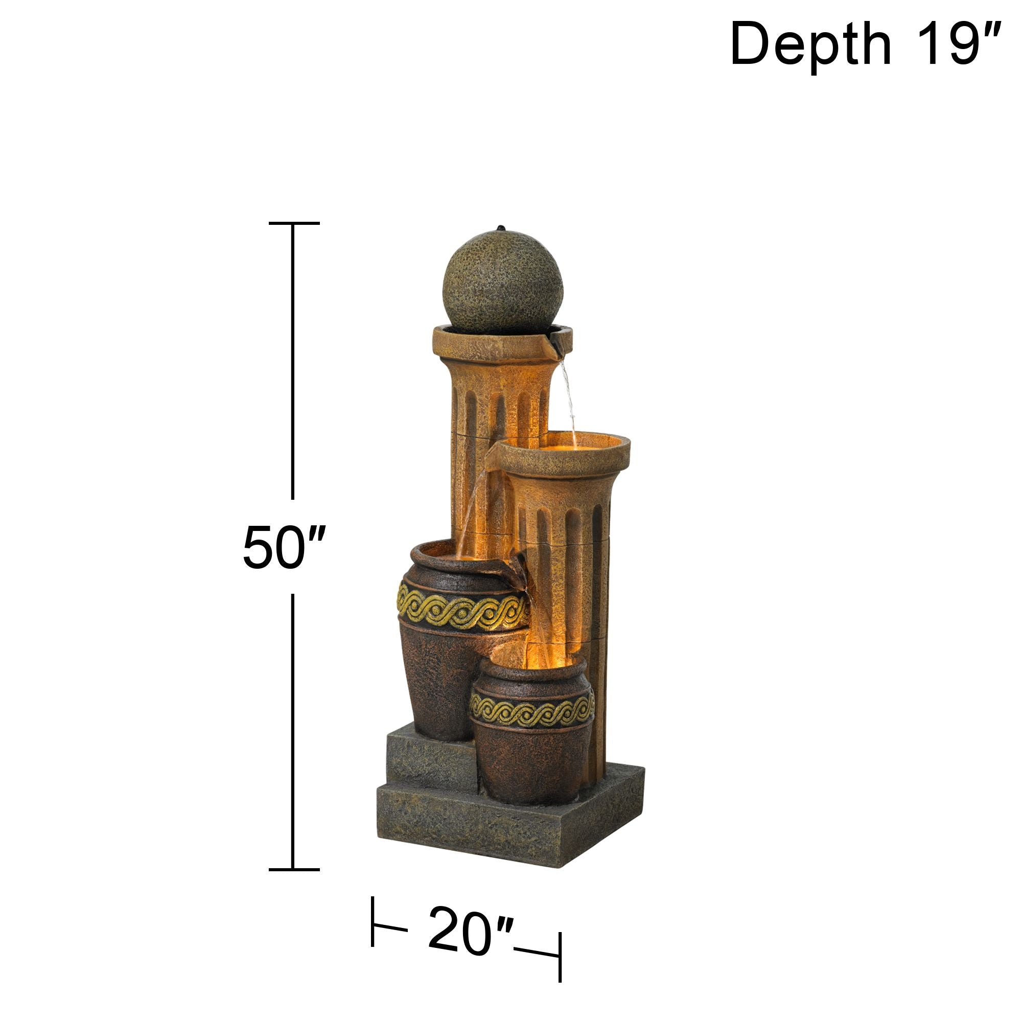 John Timberland Outdoor Floor Water Fountain 50