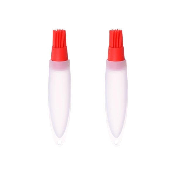 2pcs Silicone Oil Bottle Brush Tip Tail for Barbecue Cooking Baking， Red