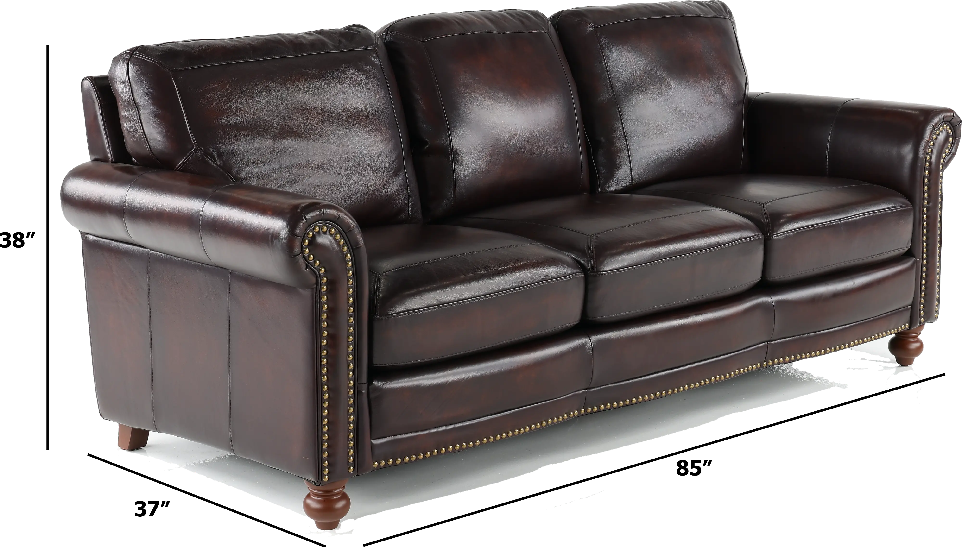 Hampton Brown Leather Sofa