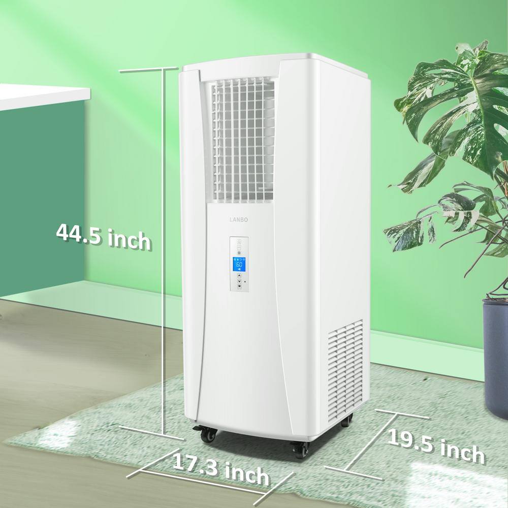 LANBO 8000 BTU Portable Air Conditioner Cools Heater with Remote Hose Free No Window Installation Required in White LAC8000W-HT