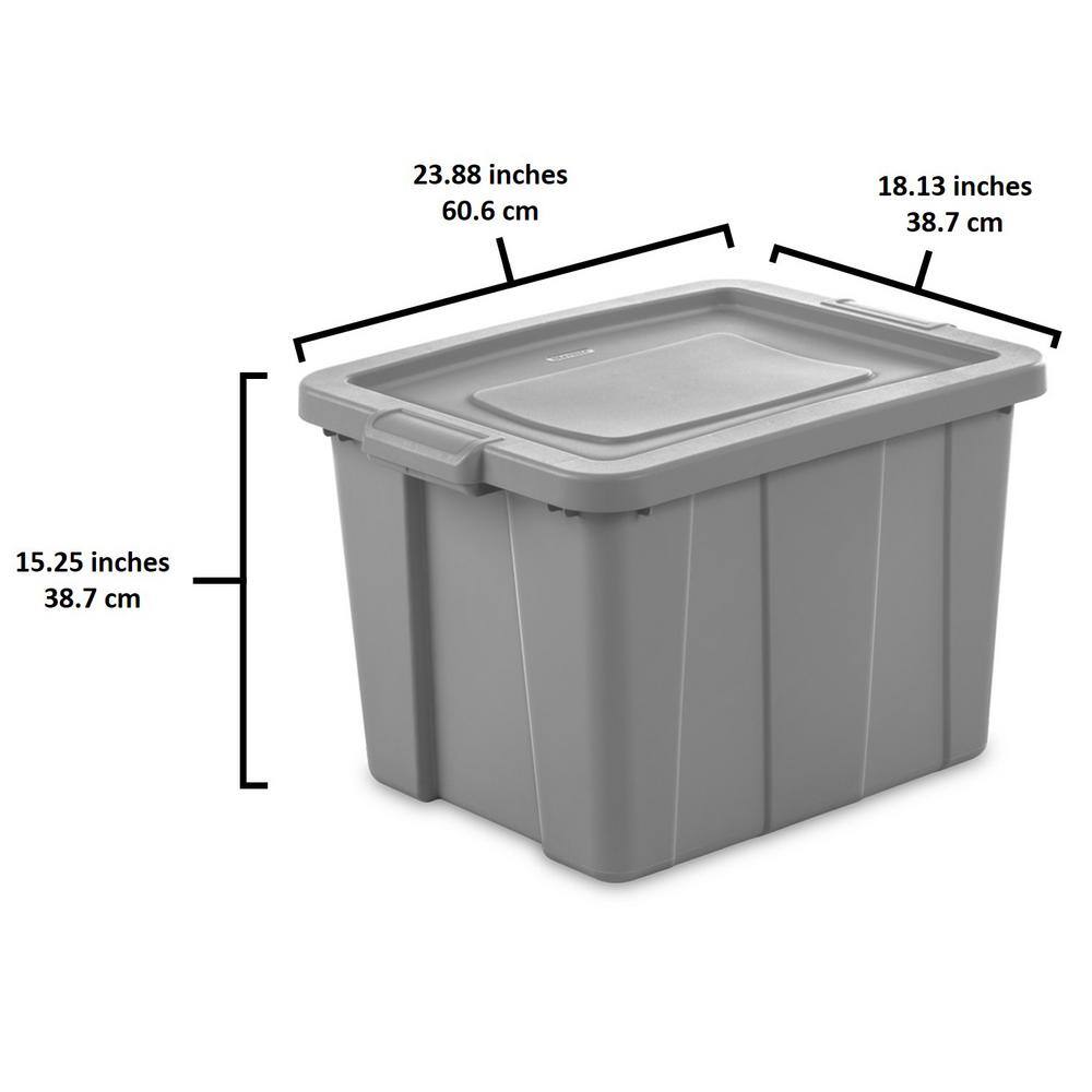 Sterilite 18 gal. Plastic Storage Tote with Lid in Gray (12-Pack) 12 x 16786A06