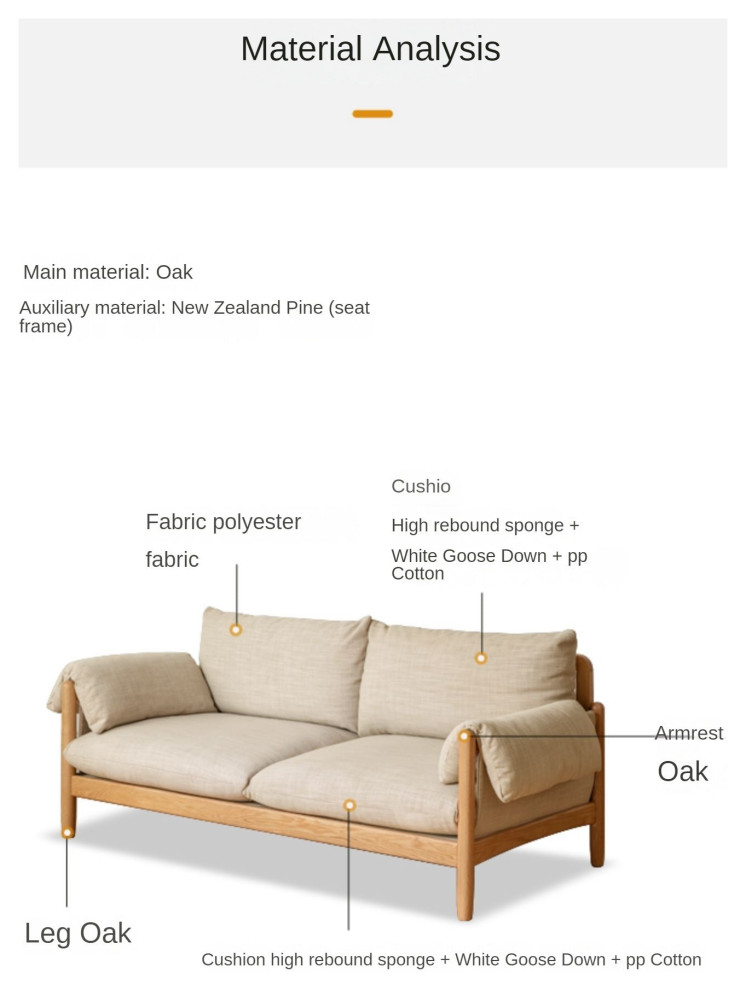 Oak Solid Wood Fabric Sofa   Transitional   Sofas   by GVAwood  Houzz