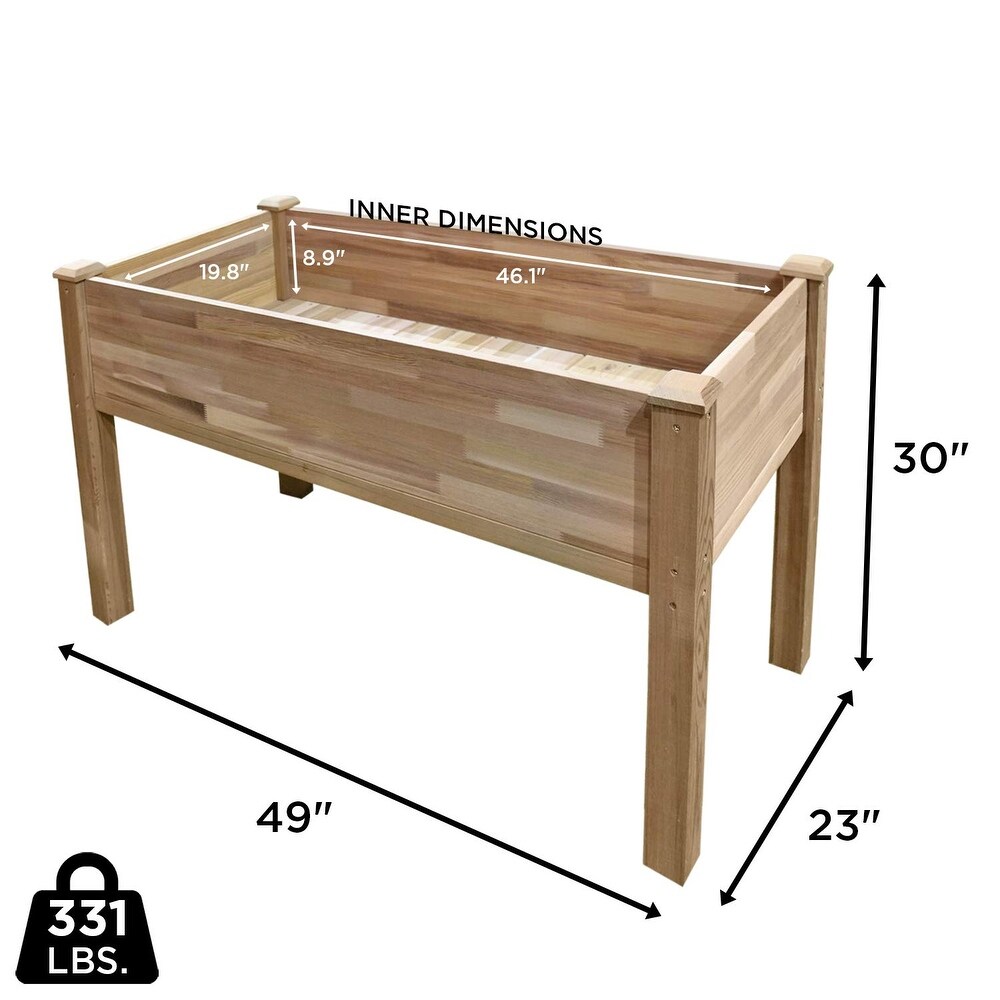 Jumbl Cedar Wood Raised Garden Bed   Herb Planter Box