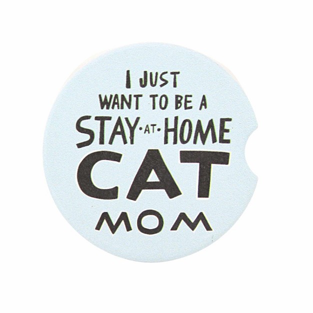 Car Coaster Cat Mom 2 Car Coasters 2 75 Inches Stay At Home 105767 Stoneware Multicolored