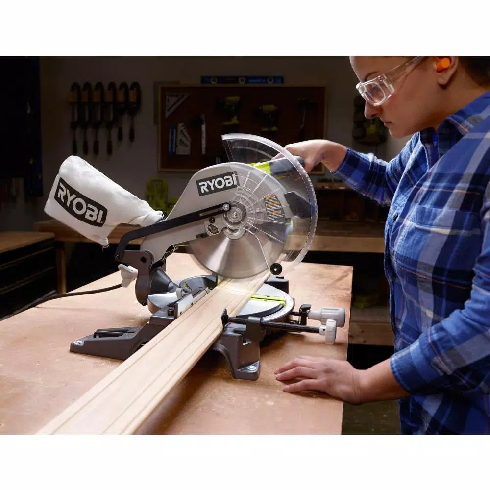 RYOBI 10 in. Compound Miter Saw with LED and#8211; XDC Depot