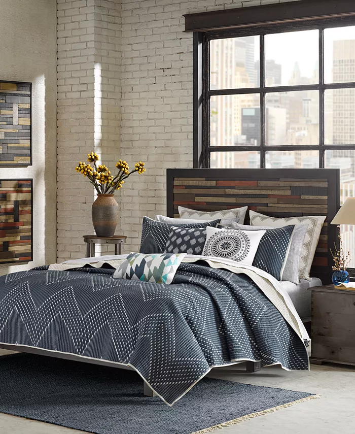 INK+IVY Pomona  Boho Chevron 3-Pc. Quilt Set， Full Queen