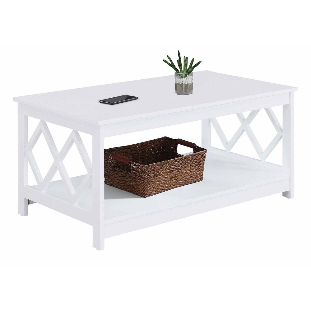 Convenience Concepts Diamond Coffee Table with Shelf