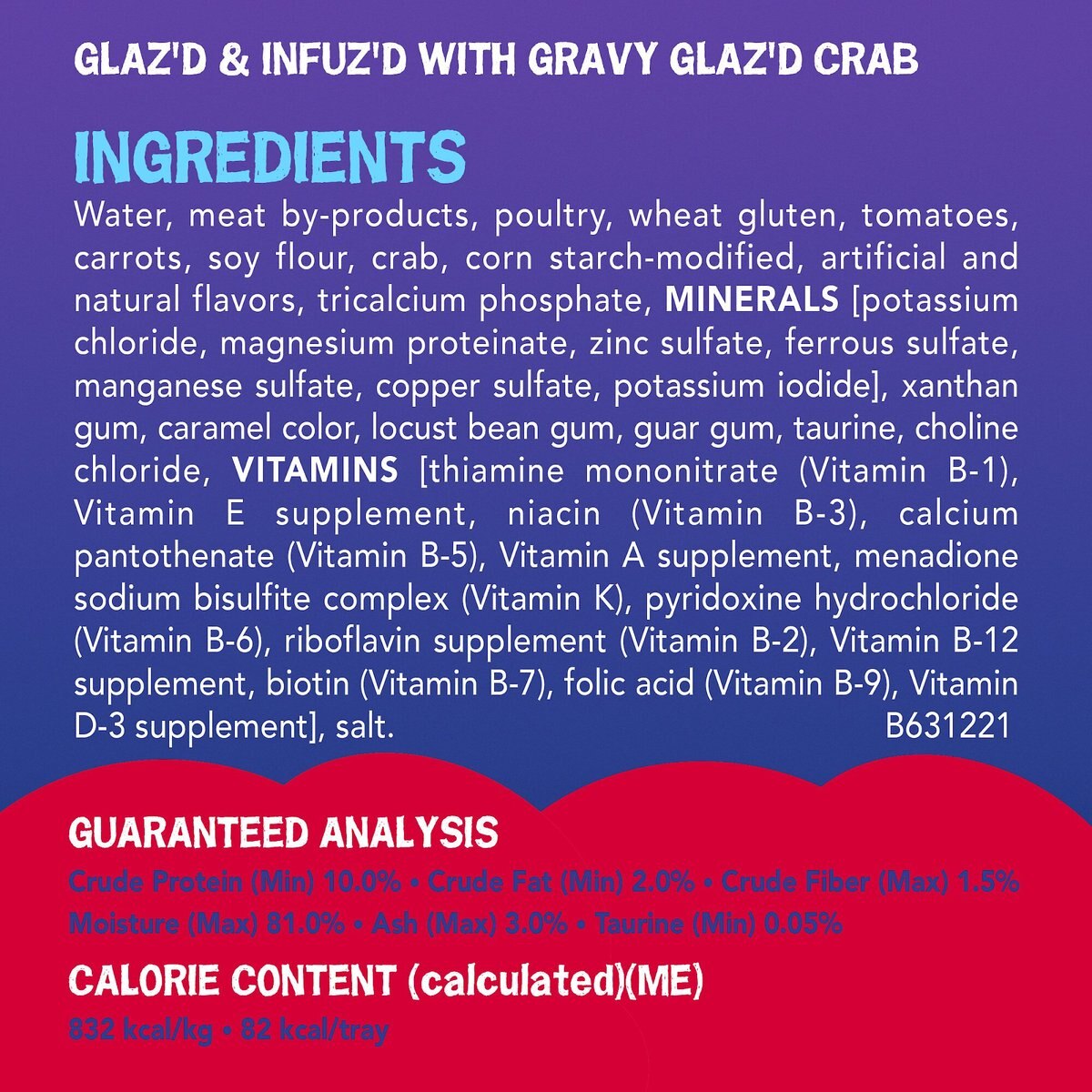 'Purina Friskies Wet Cat Food， Glaz’d and Infuz’d With Gravy Glaz’d Crab， 3.5-oz TR， Case of 12