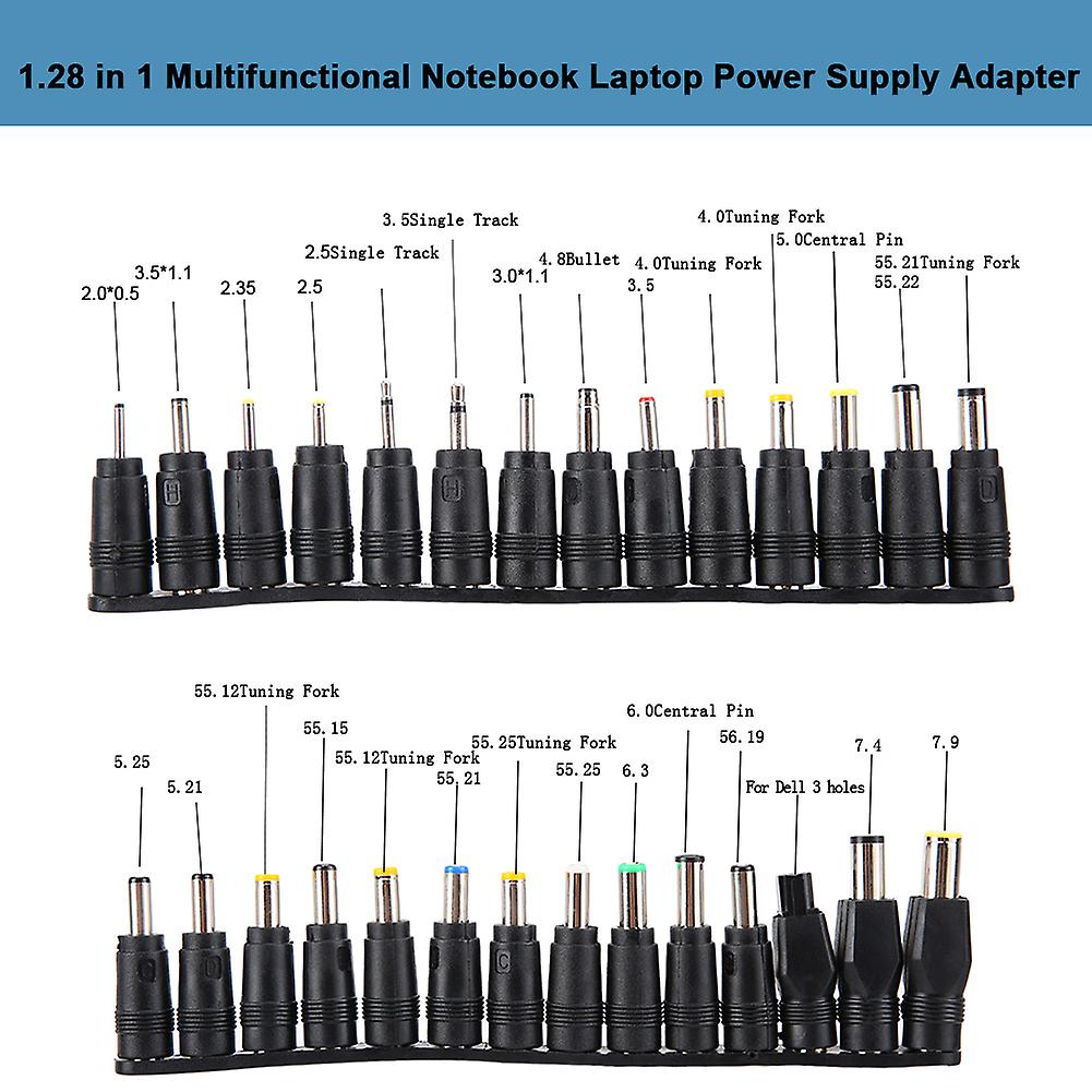 28pcs Dc 5.5mm Universal Multifunctional Notebook Laptop Power Supply Charger Adapter Connector