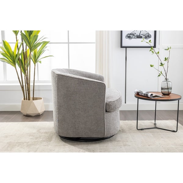 Leisure Armchair Swivel Barrel Chair Round Accent Sofa Lounge Armchair for Livingroom， Gray