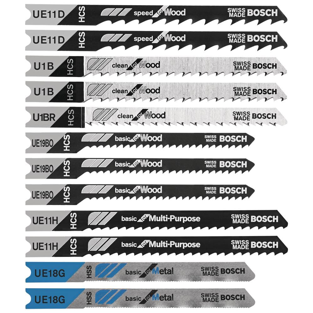 Bosch Multi-Purpose U-Shank Jig Saw Blade Assortment (12-Piece) U12BC