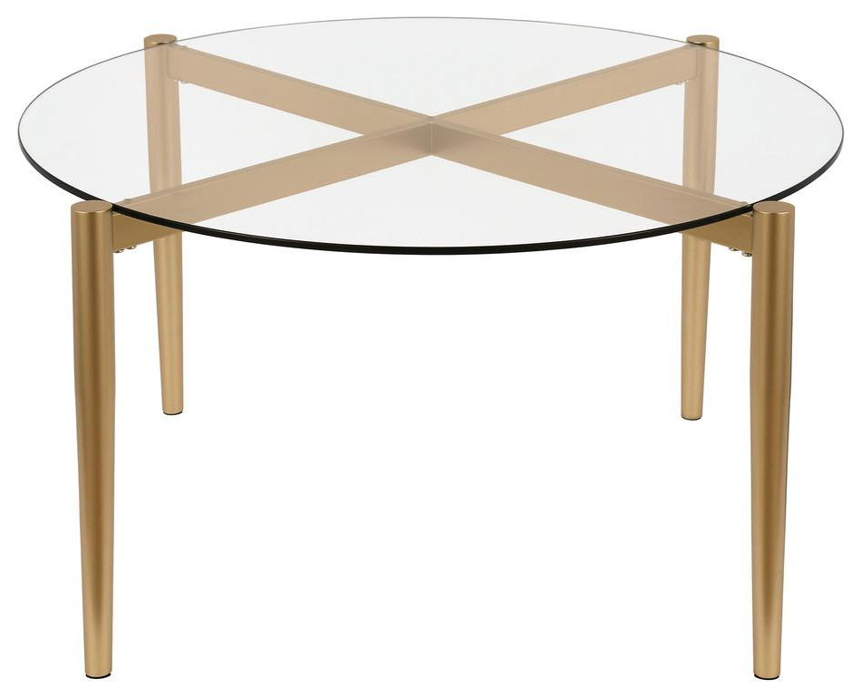 Kadmos 36  x27 x27Wide Round Coffee Table in Brass   Contemporary   Coffee Tables   by BisonOffice  Houzz