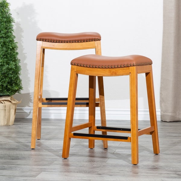 DTY Indoor Living Durango Leather Saddle Stool