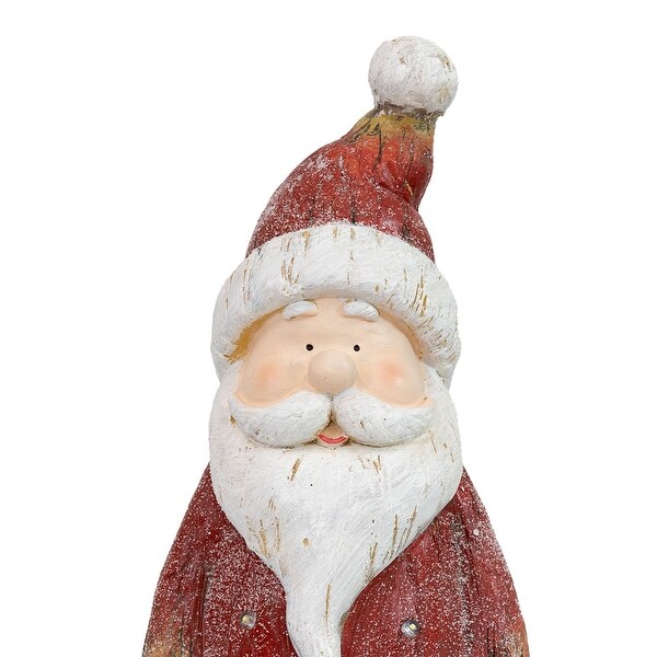 Sunnydaze Rustic Santa with Wreath Indoor Santa Christmas Decoration