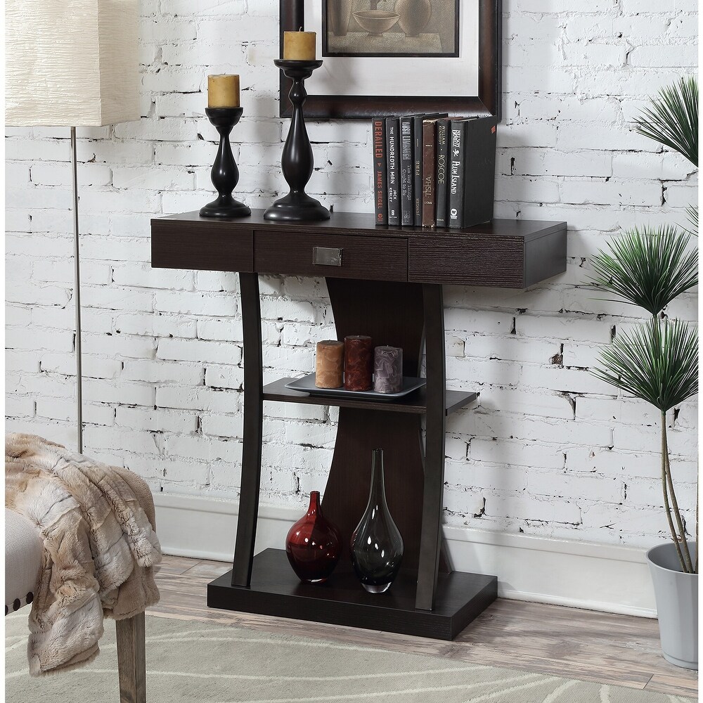 Convenience Concepts Newport 1 Drawer Harri Console Table with Shelves